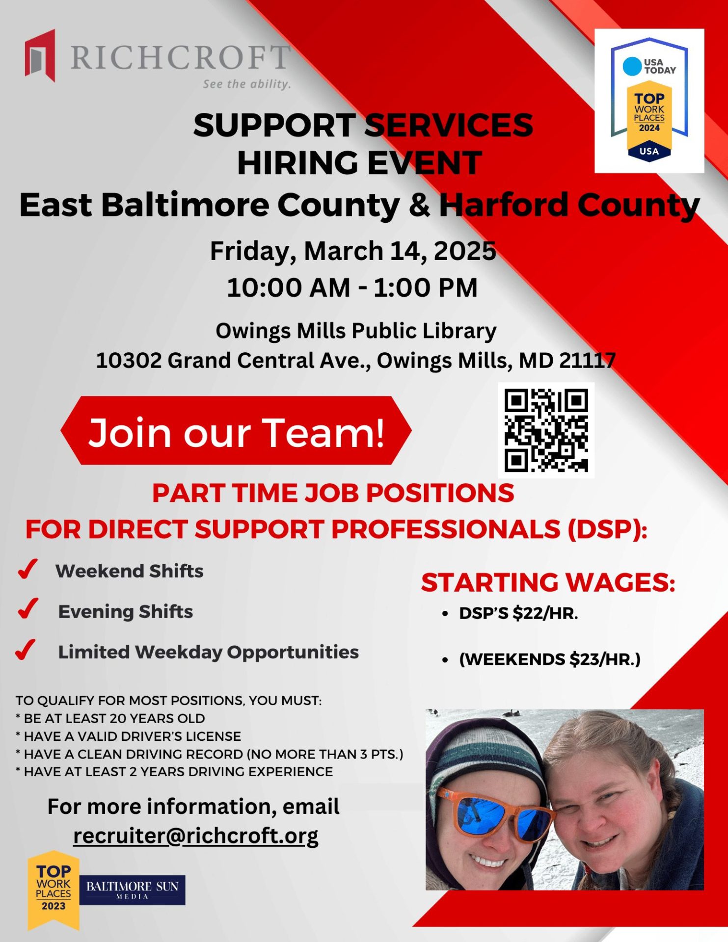 Support Services Hiring Flyer